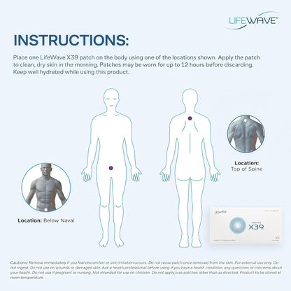 LifeWave X39 Patches - Supports Improvements of Strength and Stamina - Supports Improved Exercise Performance - No Drugs or Stimulants - Innovative Patch Technology for Enhanced Wellness - 30 Patches